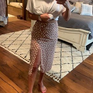 MIDI shirt with high slit